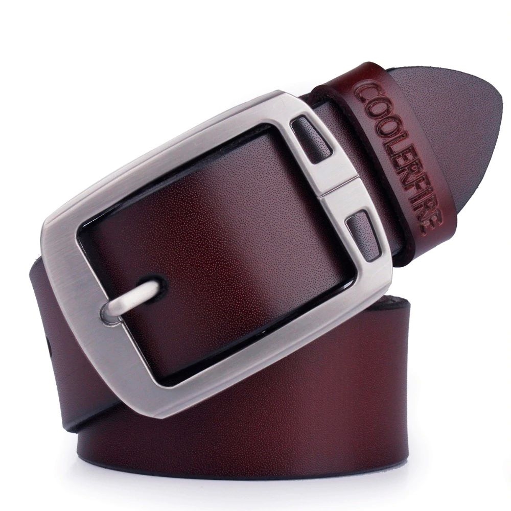 COOLERFIRE Mens Genuine Italian Leather Belt - Dark Brown